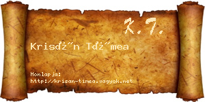 Krisán Tímea névjegykártya